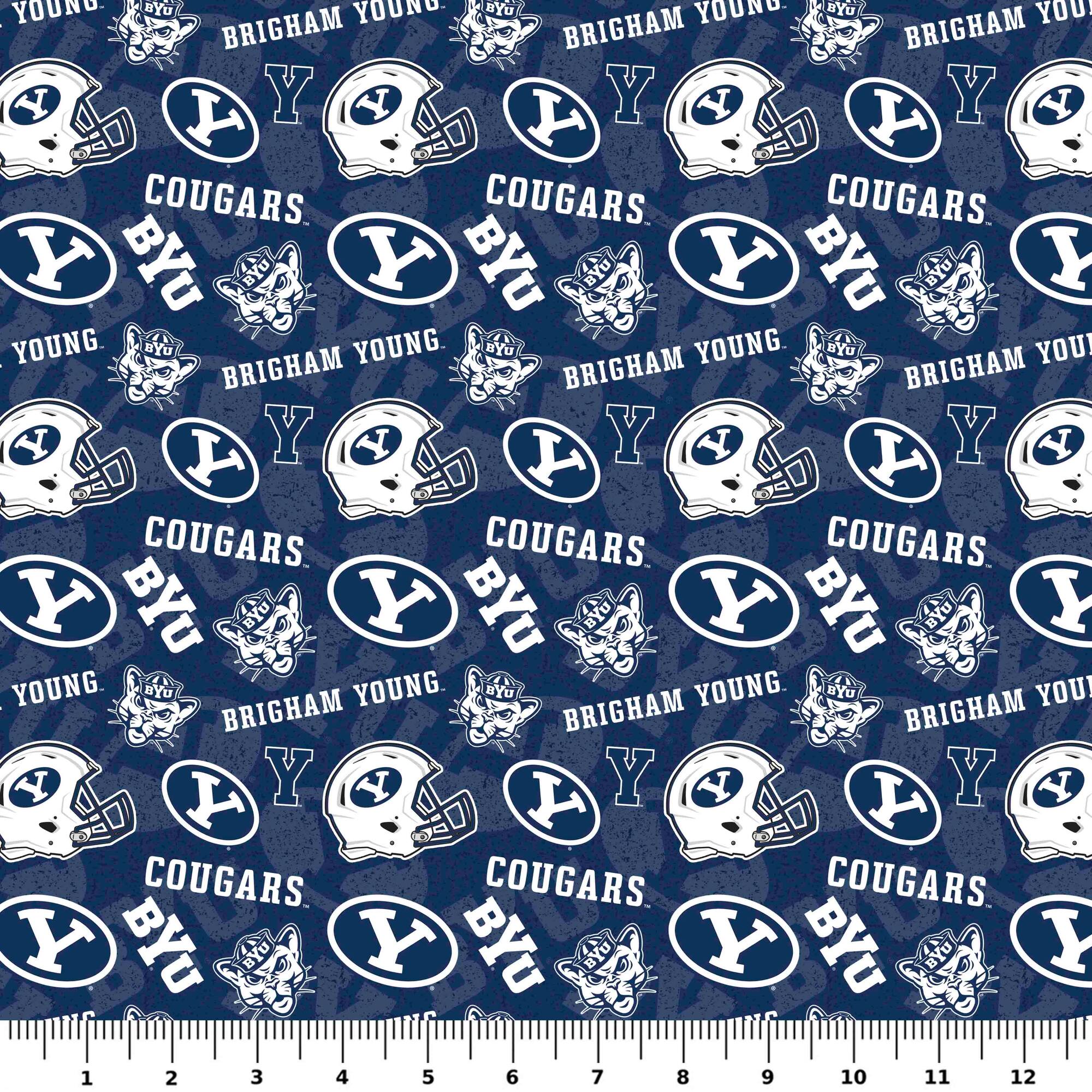 NCAA Brigham Young University Cougars Cotton Fabric